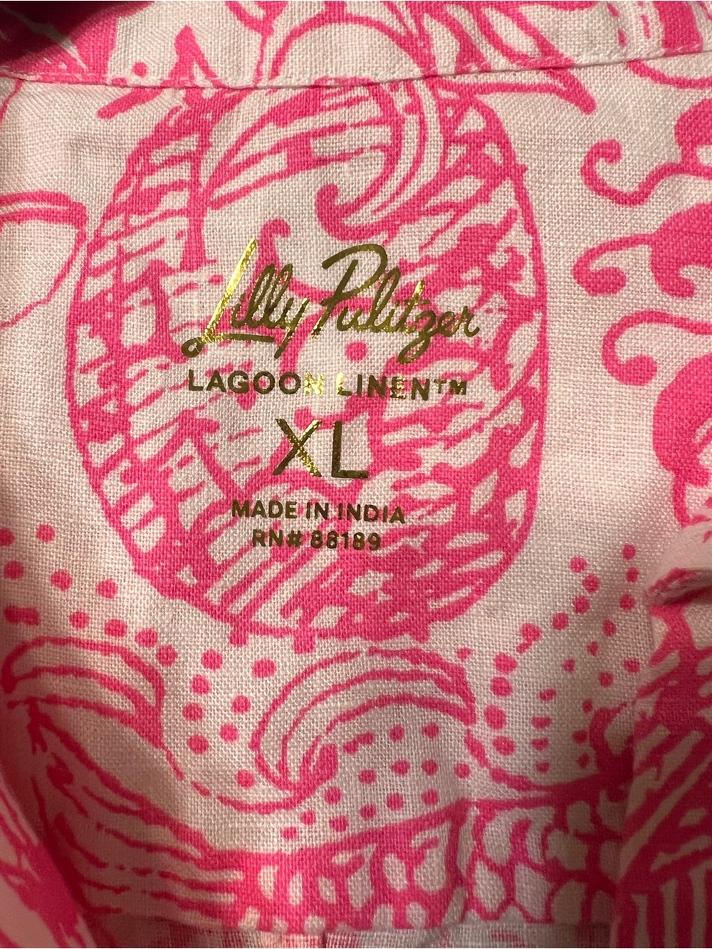 LILLY PULITZER XL Pink and White Floral Button-Front Midi Dress - Picture 6 of 7